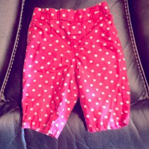 Pink with white polka dots